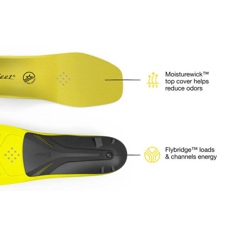 Superfeet Hockey Performance Insoles - Carbon Fiber Inserts for Hockey Skates - Professional Grade Skate 11 - 12 (Pack of 1) Blaze Yellow