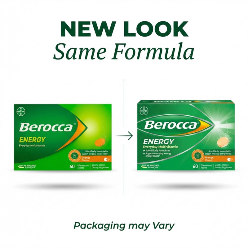 Berocca Energy Vitamin B & C Orange Flavour Effervescent Tablets 60 Pack