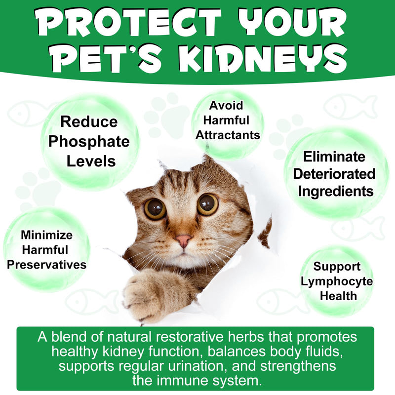 Kidney Support for Cats, Cat Kidney Treatment Support Normal Kidney Function, Increase Immunity, Herbal Supplement Supports Healthy Kidney Function, 60ml