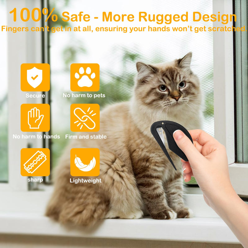 IUHFSIFS 2024 New Cat Detangling Knife【Made of High Quality Stainless Steel】Pet Knot Opener【Blade is Sharper】【Unique Design】Cat Matted Fur Removal, Pet Knotting Comb 02 Black & White - BeesActive Australia