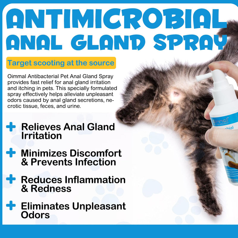 Anal Gland Spray for Cats, Pain Relieving & Anti-Itch Formula, Enriched with Aloe Vera, Comfort and Preventing Irritation, Anal Gland Support Spray for Cats, Pain Relieving Safe for All Cats