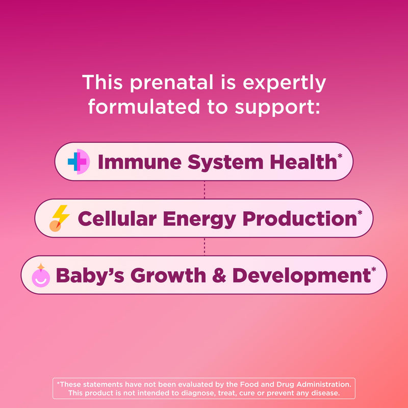 OLLY Prenatal Multivitamin Gummy, Daily Blend for Mommy & Baby - 60 Count 60 Count (Pack of 1)