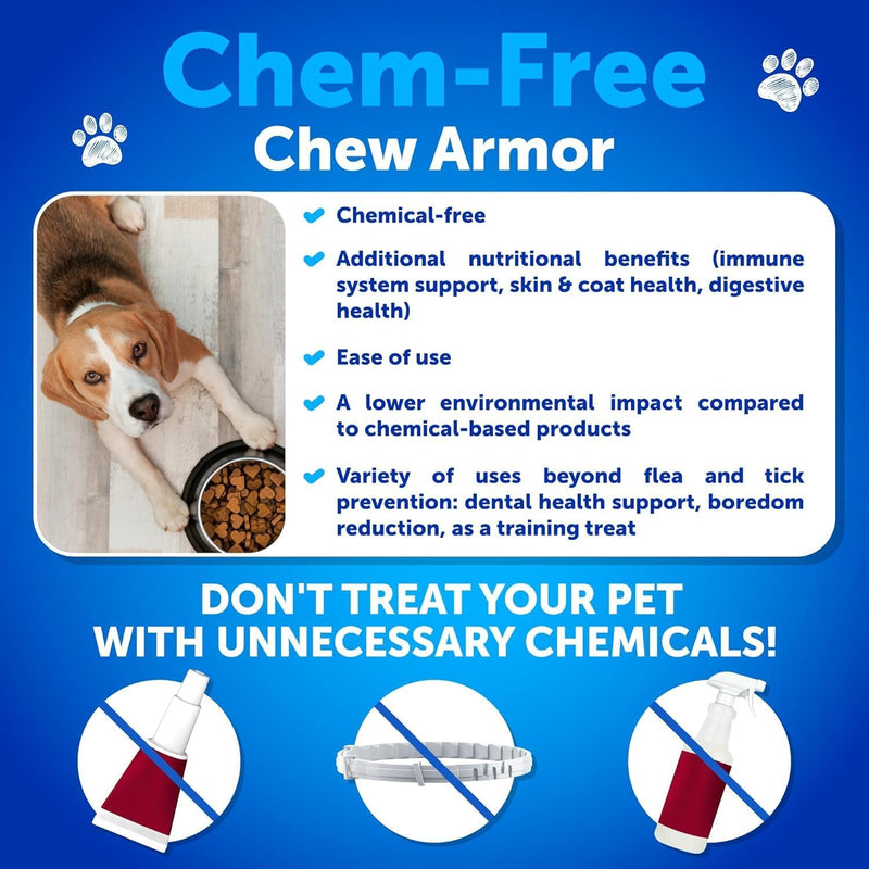 Flea and Tick Prevention for Dogs Chewables - Made in USA - Natural Flea and Tick Supplement for Dogs - 240 Immune Support Chews (2 Pack) - Vitamins B1, B6, B12 - All Breeds and Ages 240 chews