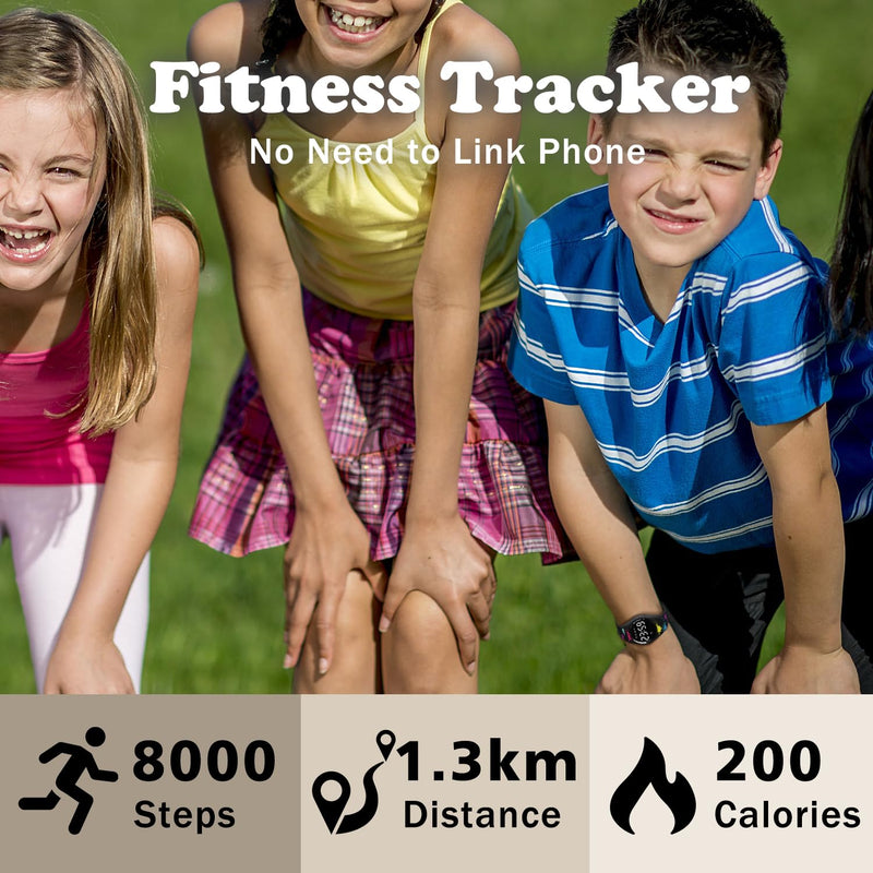 Kids Watches for Girls Boys Digital Sport Watch with Step Counter Pedometer Vibration Alarm Clock, No App Waterproof Fitness Tracker Kids Watch Boys Girls Teens Students Ages 5-16 110-F-Craffiti