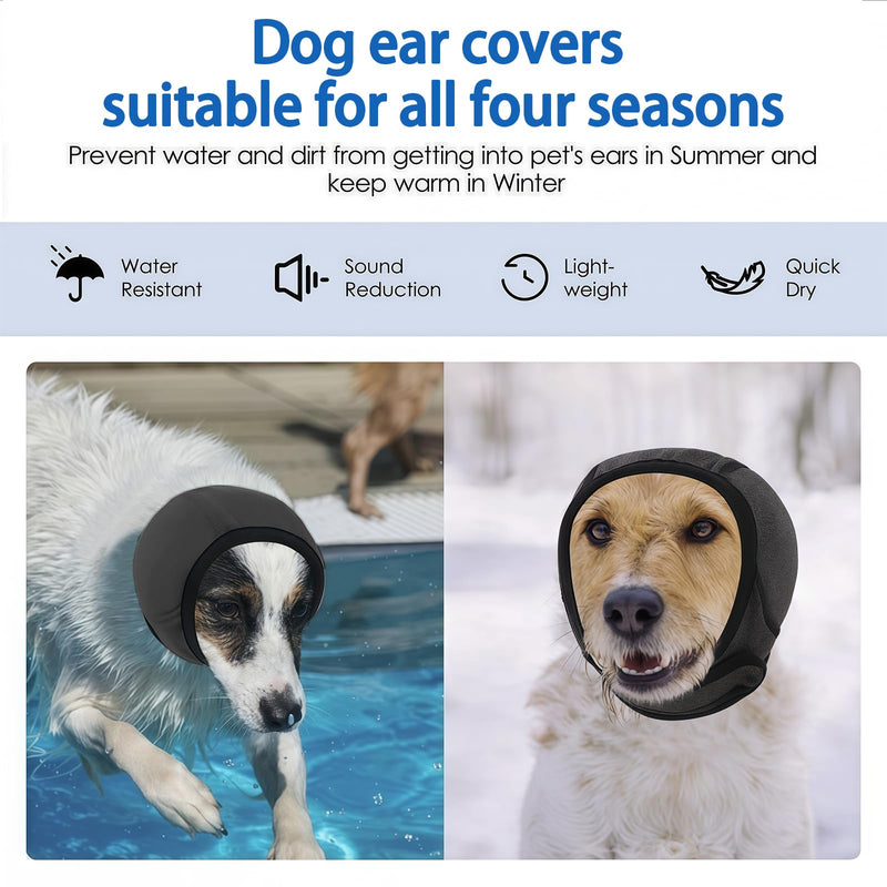 Adjustable Dog Ears Cover, Gentle Noise Protection and Keeps Ears Clean and Dry, Dog Ear Muffs for Baths, Grooming, Loud Events (S)