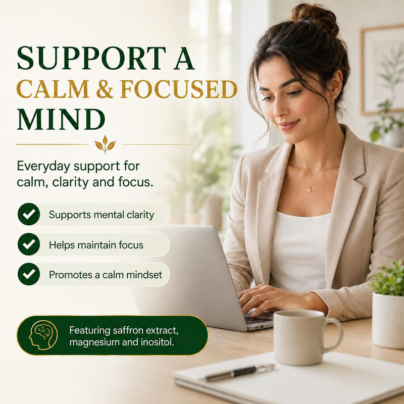 Zafira Organics Recovery Foundation Capsules, Saffron Extract Supplement with L-Theanine, Myo-Inositol, Magnesium Bisglycinate & Ginger for Mood, Focus & Daily Wellness Support, 60 Capsules