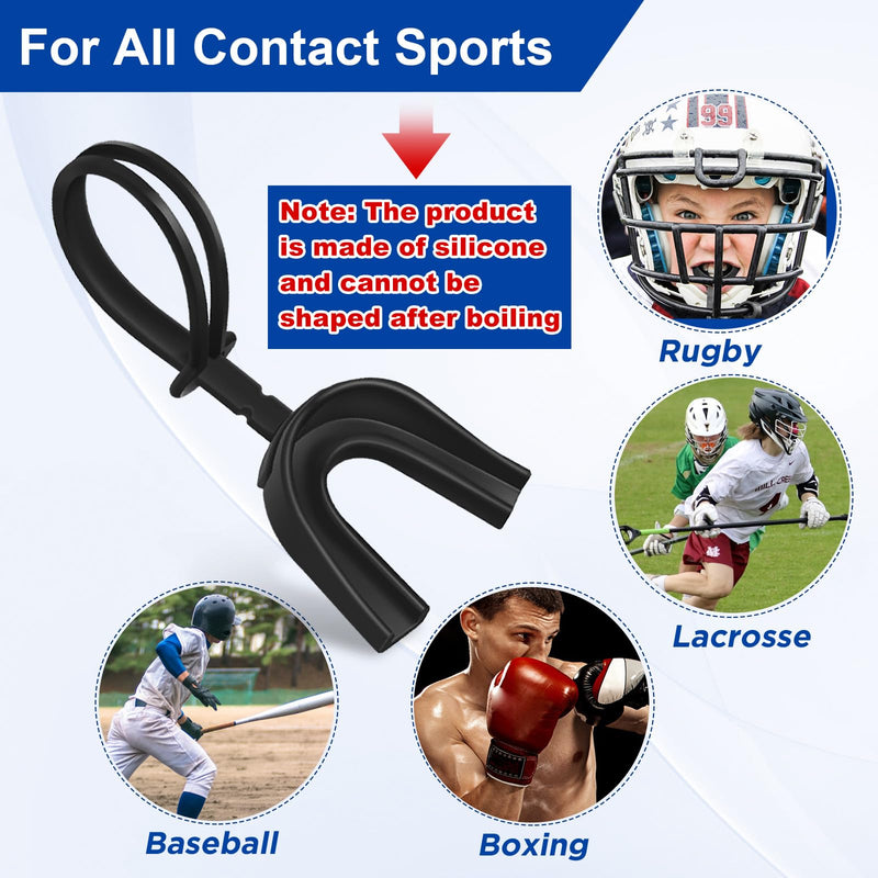 TOODOO 6 Pcs Strapped Mouth Guard Sports Mouthguard with Strap No Boil Football Boxing Mouthpiece Adult Youth Braces Soft Mouthguard for Lacrosse Basketball Hockey Wrestling Adults Multicolor - BeesActive Australia