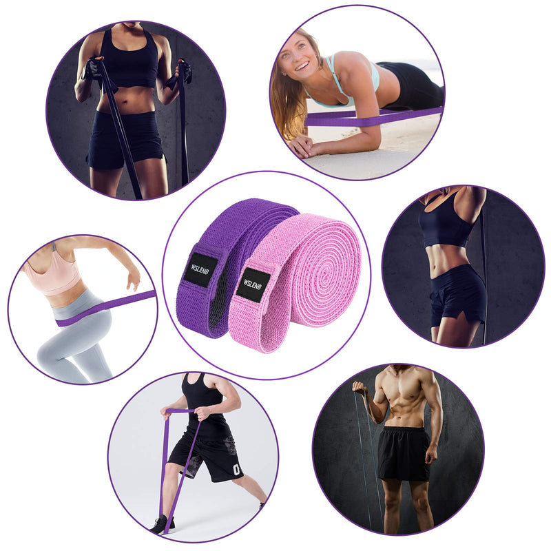 4 Pack Long Resistance Bands Set Fabric for Women Elastic Fitness Bands for Working Out Pull up Assist Exercise Resistance Bands for Men Women Butt and Legs for Home Gym - BeesActive Australia
