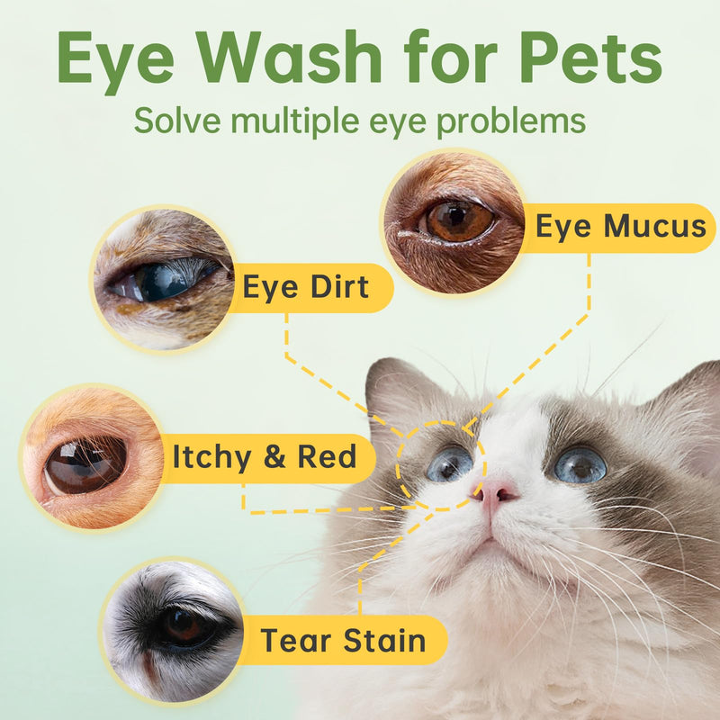 Eye Drops for Dogs & Cats - Pet Eye Wash for Infection Treatment - Eye Rinse to Soothe Eye Irritations & Runny Eyes - Dog Tear Stain Cleaner - Safe for All Animals - BeesActive Australia