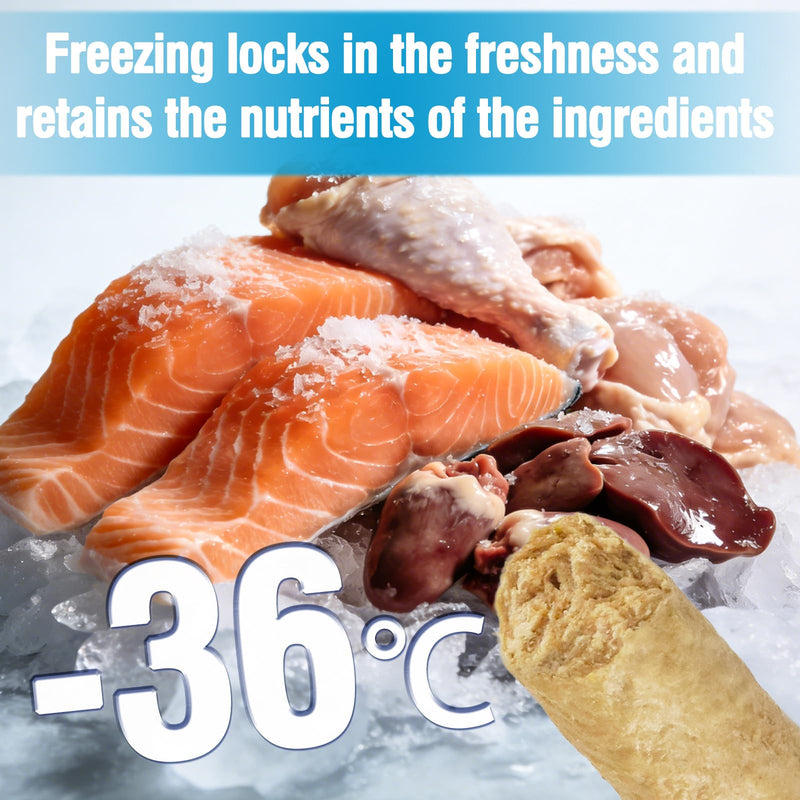 3.52oz Freezed Dried Cat Teething Sticks, Cat Chew Stick for Dental Care, Salmon Chicken Flavour Cats Treats, Feline Freshens Breath Snacks