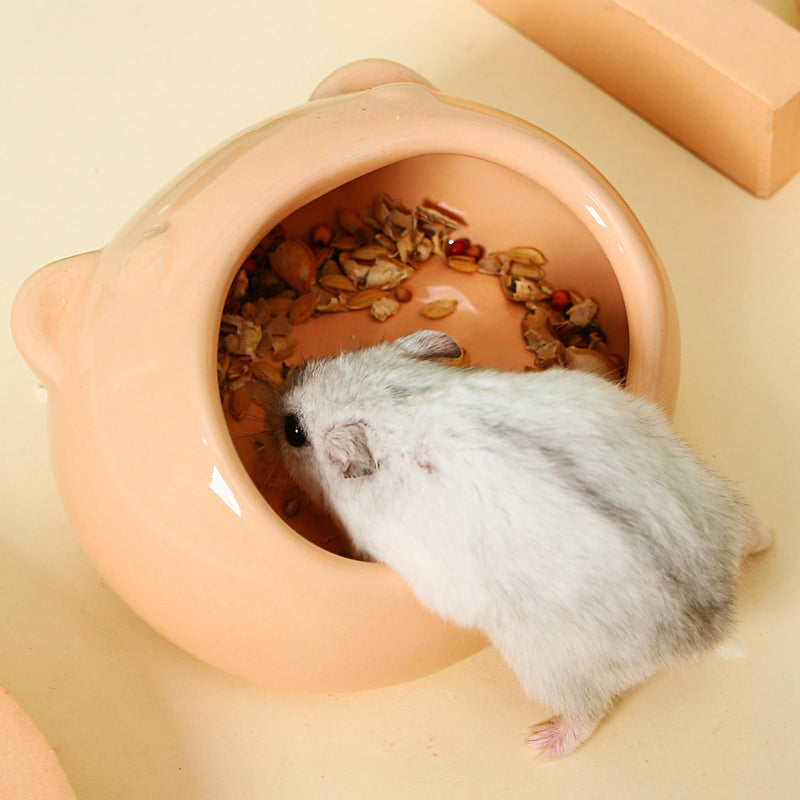 Ceramic Small Pet Hamster Food Bowl Guinea Pig Food Bowl Hamster Water Bowl Ferret Chinchillas Squirrels Hedgehog Accessories Reptiles Hamster Accessories for Cages（Orange） Orange - BeesActive Australia