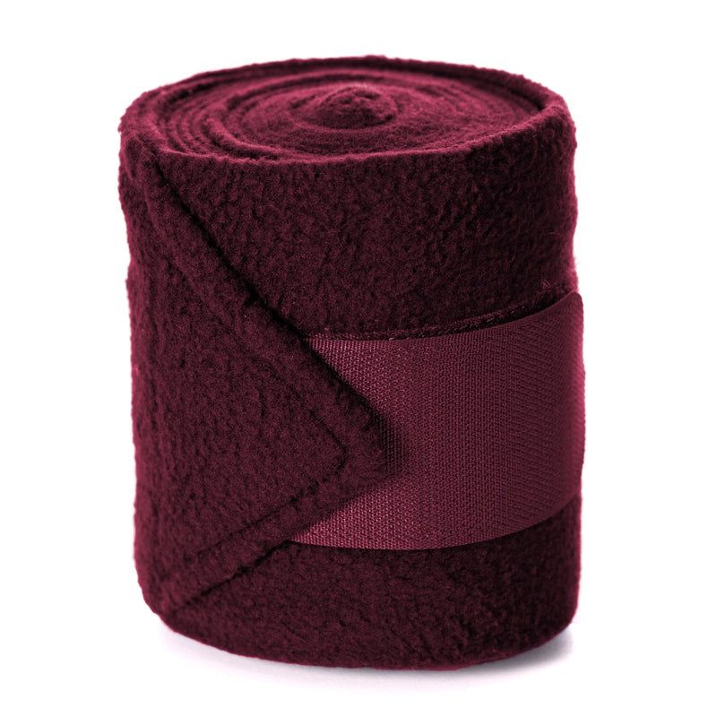 Equinavia Luna 9' Fleece Polo Wraps, Set of 4 Horse Leg Bandages | Storage Bag Included - Wine Red - One Size - BeesActive Australia