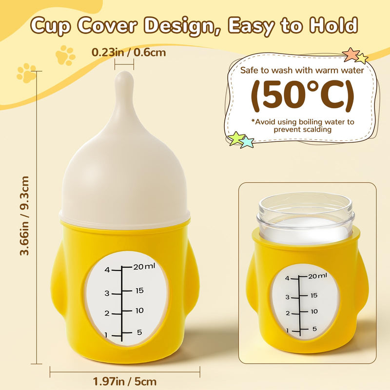 Silicone Nursing Bottle for Kittens – 20ml Soft Feeding Bottle for Newborn Pets – Easy-Grip, Anti-Leak Design – Ideal for Puppies, Rabbits, and Small Animals – BPA-Free, Easy to Clean