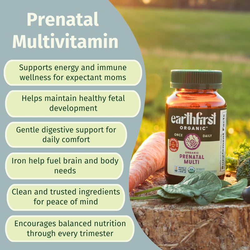 Prenatal Organic Multivitamin, Methylated B12, Iron 60ct 1 Count (Pack of 60)