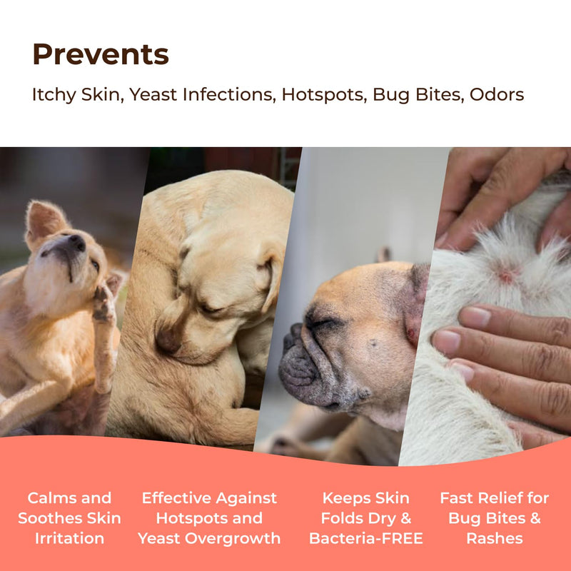 COAT DEFENSE Preventative Powder | Made in USA | 3.5oz Waterless Dog Shampoo & Pet Deodorizer for Smelly Dogs | Provides Anti Itch Relief | Dog Shampoo for Dry Itchy Skin & Dog Shampoo for Smelly Dogs - BeesActive Australia
