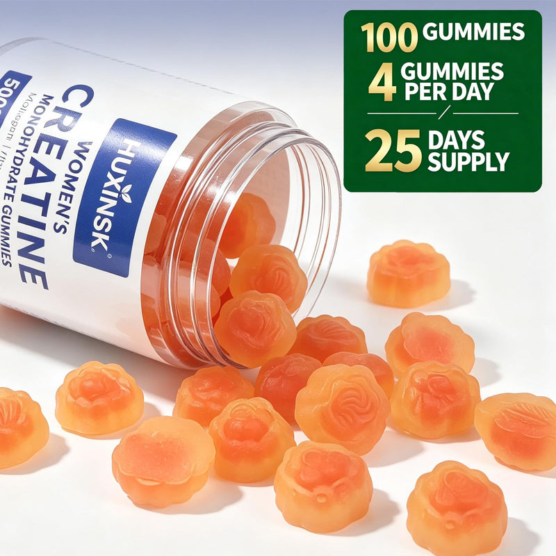 Creatine for Women, Creatine Monohydrate Gummies with Collagen, Calcium, Vitamin D3 for Booty, Energy & Strength, Watermelon Flavor, 100 Count