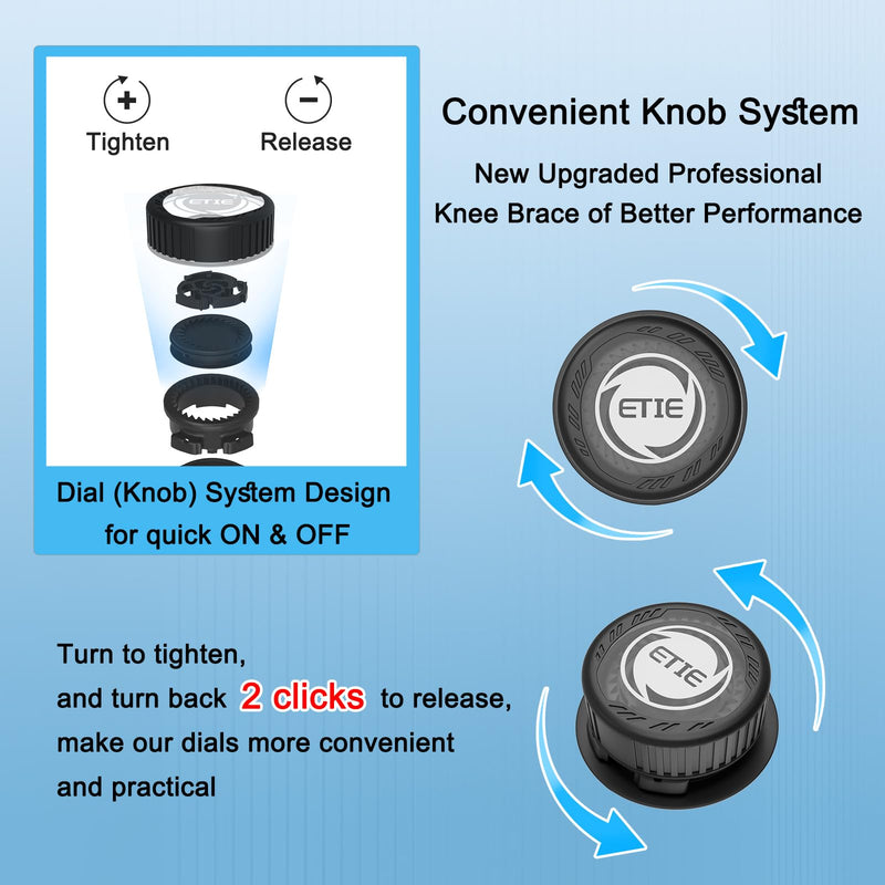 Kuangmi Knob Knee Brace, Knee Compression Sleeve with Patella Gel Pad & Side Stabilizers, Support for Sports, Workout, Pain Relief, Arthritis, Meniscus Tear(Left,Large,Single)