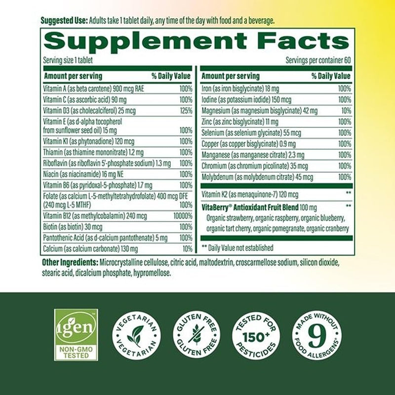 MegaFood Whole Body Methylated Multivitamin for Women, 60 Tablets | 24 Nutrients Plus Antioxidant Support from Fruit, Methylfolate, Methylated B12, Magnesium Glycinate, Vegetarian, 60 Servings 60 Count (Pack of 1)