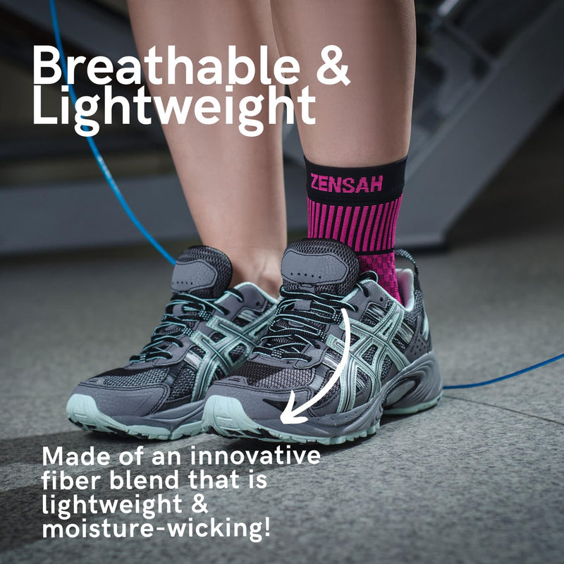 Zensah Ankle Support - Compression Ankle Brace - Running, Soccer, Sports - Ankle Sleeve Helps Sprains, Tendonitis, Pain Medium Beige - Pair