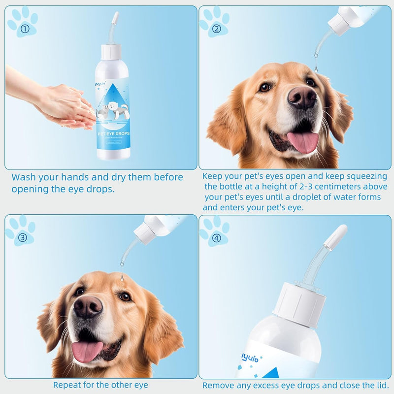 Eye Drops for Dogs and Cats,Tear Ttain Remover for Pets Eye Infection Allergy, Dry Eye Condition,Safe for All Animals 4.06oz - BeesActive Australia