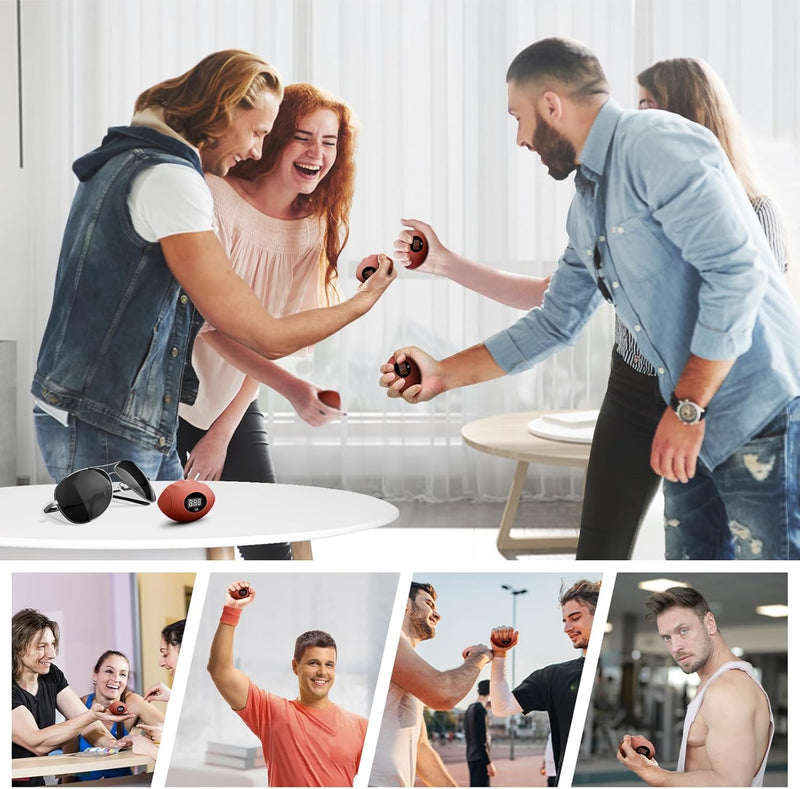 Hand Grip Strengthener, Rechargeable Digital Grip Strength Trainer up 220.4 Lbs(100kg) Hand Grip Exerciser Equipment for Strength Training-Forearm-Gripper-Finger, Stress Balls for Adults/Kids Brown