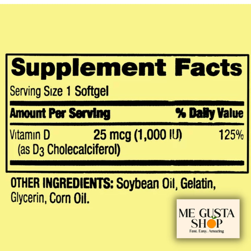 Vitamin D 25mcg, 1,000 IU, 450 Count Softgels Spring Valley + Pill case