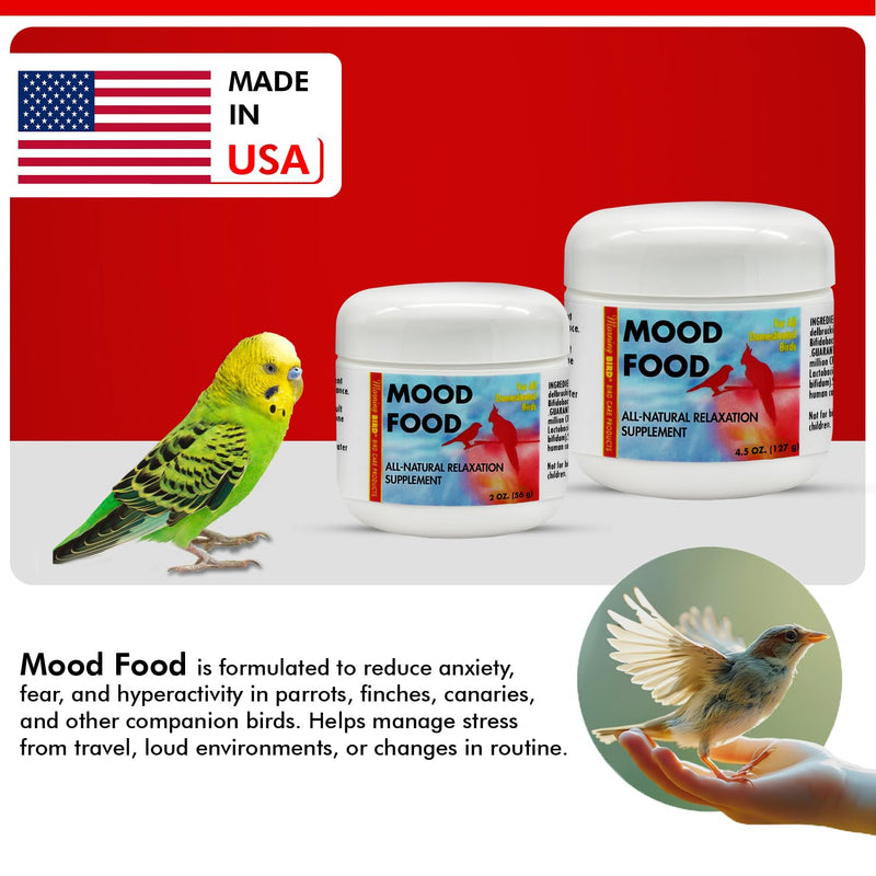 Morning Bird Mood Food 2 oz – Natural Calming Supplement for Birds – Non-Sedating Formula – Helps Reduce Stress, Aggression & Feather Plucking – Gentle Support with Amino Acids & B Vitamins