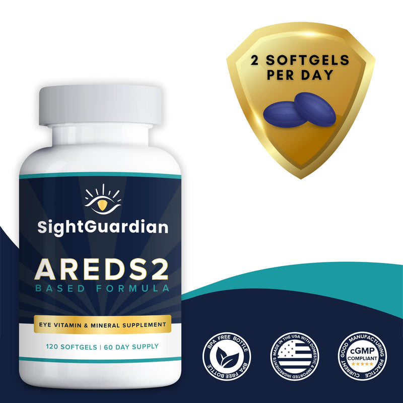 AREDS2 Based Eye Vitamins, Lutein, Zeaxanthin, Low-Zinc | Macular and vision support, 25mg zinc, safe for smokers, Lutemax 2020, doctor-formulated, made in USA, cGMP, 60-day supply