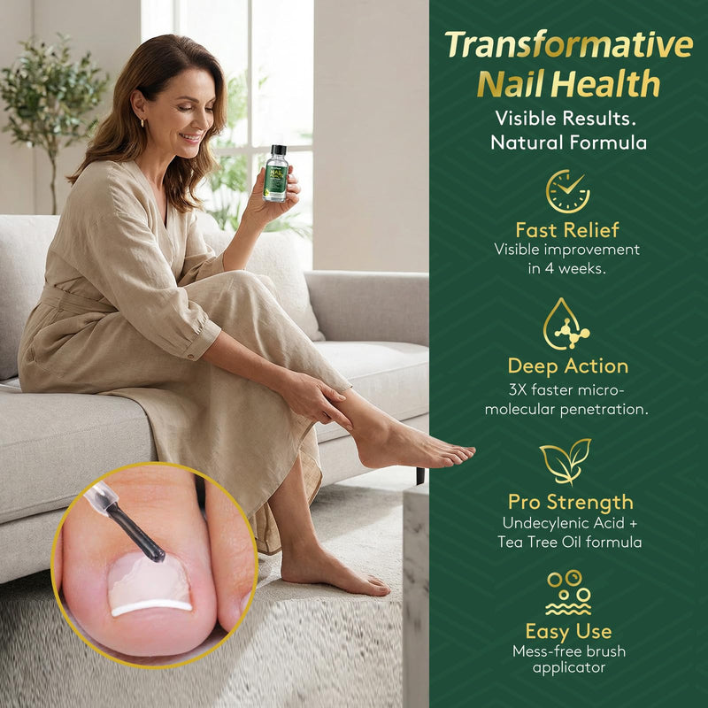 Toenail Fungus Treatment Extra Strength with Undecylenic Acid & Tea Tree Oil, Nail Fungus Treatment for Toenail & Fingernails, Antifungal Nail Repair for Damaged Nails & Thick Toenails-30ml