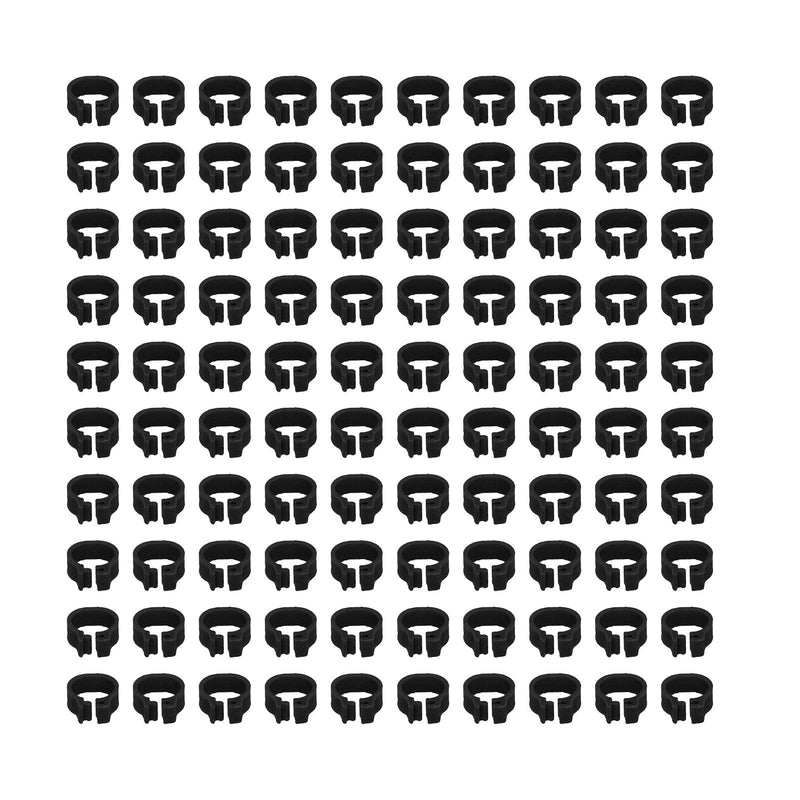 Fydun 100PCS S Leg Rings, 8mm Pigeons Identification Poultry Plastic Bird Foot Clip Pool Vacuum Hoses Bands No Words SuppliesOrange Health Supplies Band for Identify Orange (Black) Black