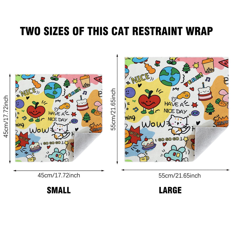 AGLOO Cat Grooming Wrap Cat Magic Mat - Self-Adherent, Anti-Scratch, Kittens Calming Wrap Restraint for Nail Clipping,Bathing (55 * 55cm) 17.0"L x 17.0"W x 0.5"Th - BeesActive Australia