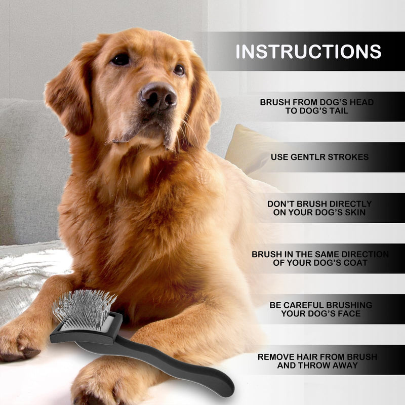 Dog Slicker Brush for Goldendoodles & Golden Doodle Brush for Grooming Kit - Dog Brush for Goldendoodle, Labradoodle, Poodles - Pet Hair Brush for Short & Medium Haired Dogs -Small (Black) - BeesActive Australia