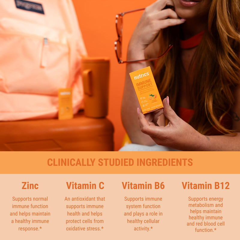 Dissolving Immune Support Supplement Strips: Stay Protected with Zinc, Vitamin C, Vitamin B6 & Vitamin B12, Vegan, Sugar Free, Antioxidant Supplement