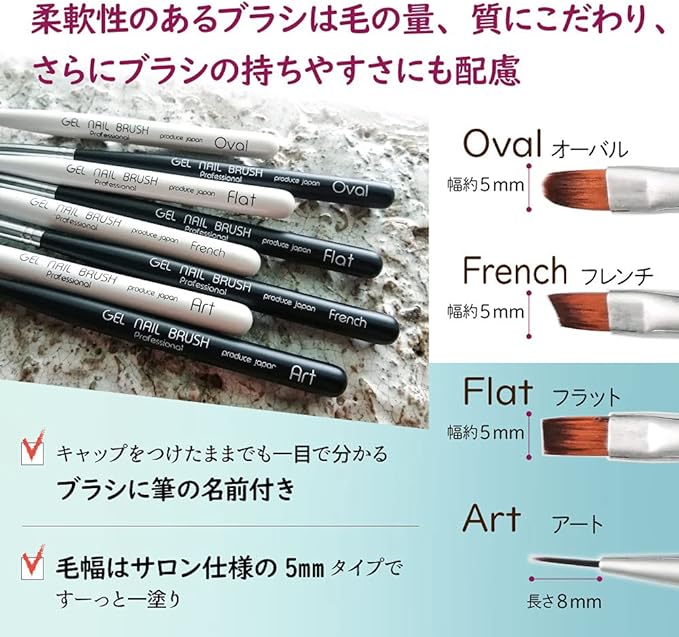 Gel Brush Set of 4 Gel Nail Black Brush Brush Nail Brush Nail Gel Nail Brush with Cap Nail Supplies Nail Art Nail Tool Self Nail (Black, Set of 4) - BeesActive Australia