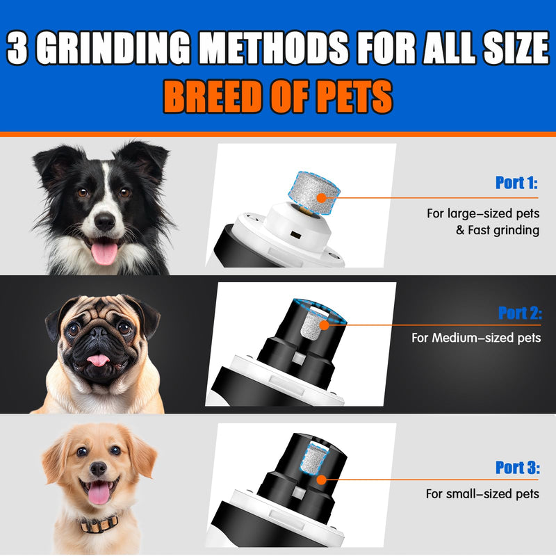 VIWIK Dog Nail Trimmers with Light, Cat Dog Nail Clippers, Dog Nail Grinder Quiet for Large Medium Small Dogs Paw & Cats Claw, Electric 2-Speed Pet Toenail Grooming Supplies, Gifts for Dog Lovers. White+Blue