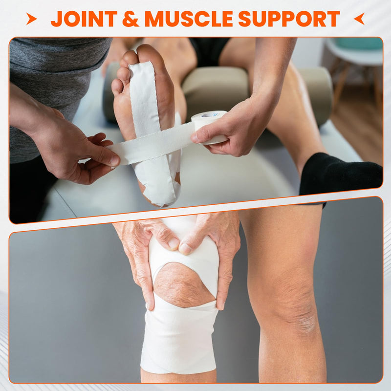 32 Pack Athletic Tape, White Sports Tape for Wrist Ankle Protection, Sports Tape Athletic No Sticky Residue, Easy to Tear Gymnastics Tape for Soccer, Football, Training Supplies (1.5" x 320 Yards) 32P - BeesActive Australia