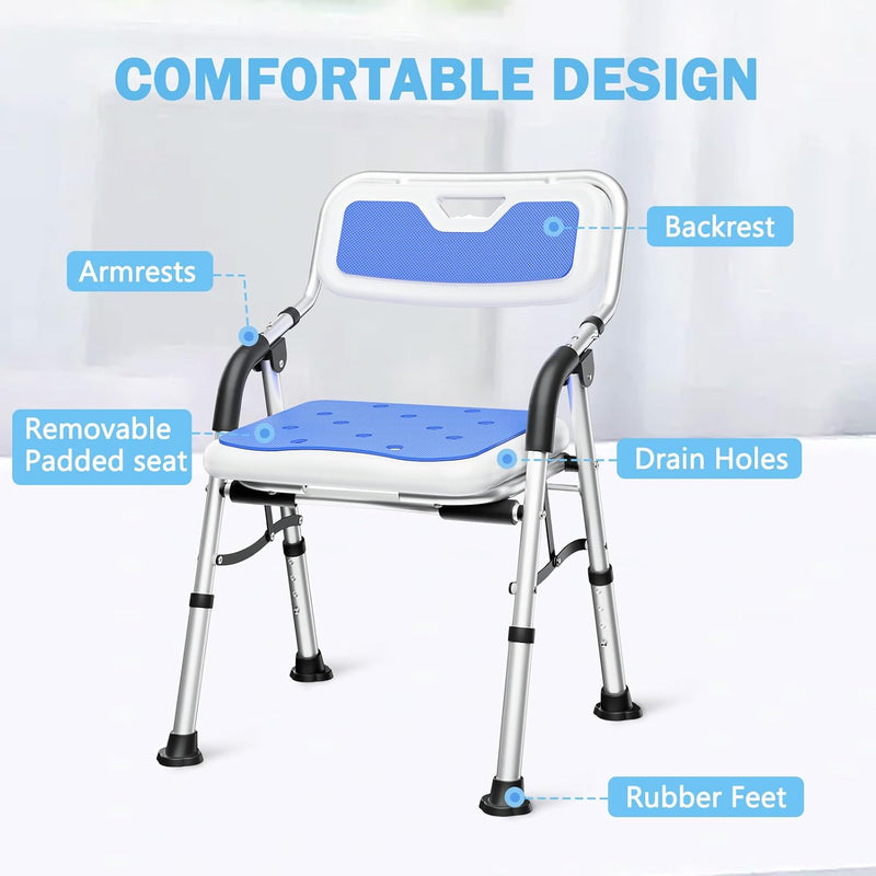 Toyotsu All-Life Shower Bench G-Style (Foldable, Adjustable Seat Height, No Assembly Required) - BeesActive Australia