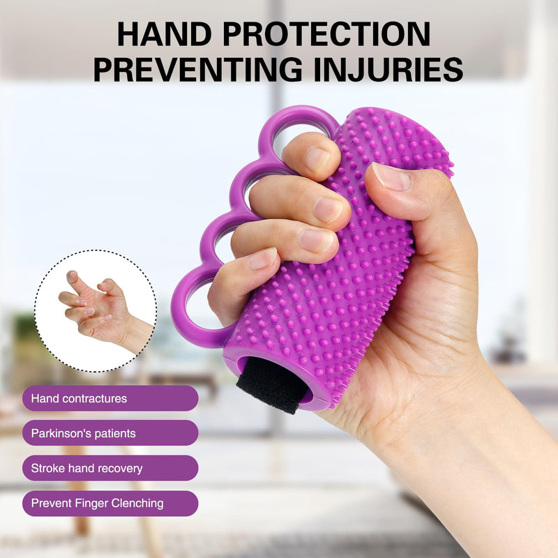 Hand Therapy Grip Ball for Hand Contracture & Stroke Arthritis Recovery - Exercise Strengthener for Weak Hands, Carpal Tunnel, Rehabilitation, Post-Surgery, Soft Squeeze Stress Relief Ball for Seniors 1PC - BeesActive Australia