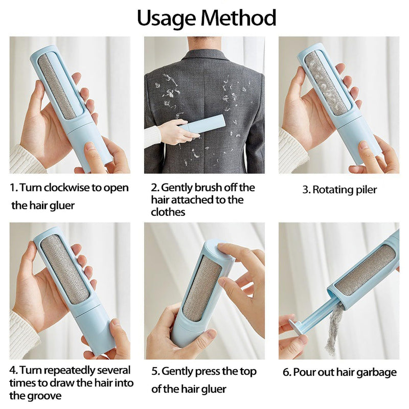 Lilo & Filou - Lint Brush, Lint Roller, Clothes Brush, Self-Cleaning, Reusable, Travel Size, Cat Hair, Dog Hair, Pet Hair Remover - Lime Green - BeesActive Australia