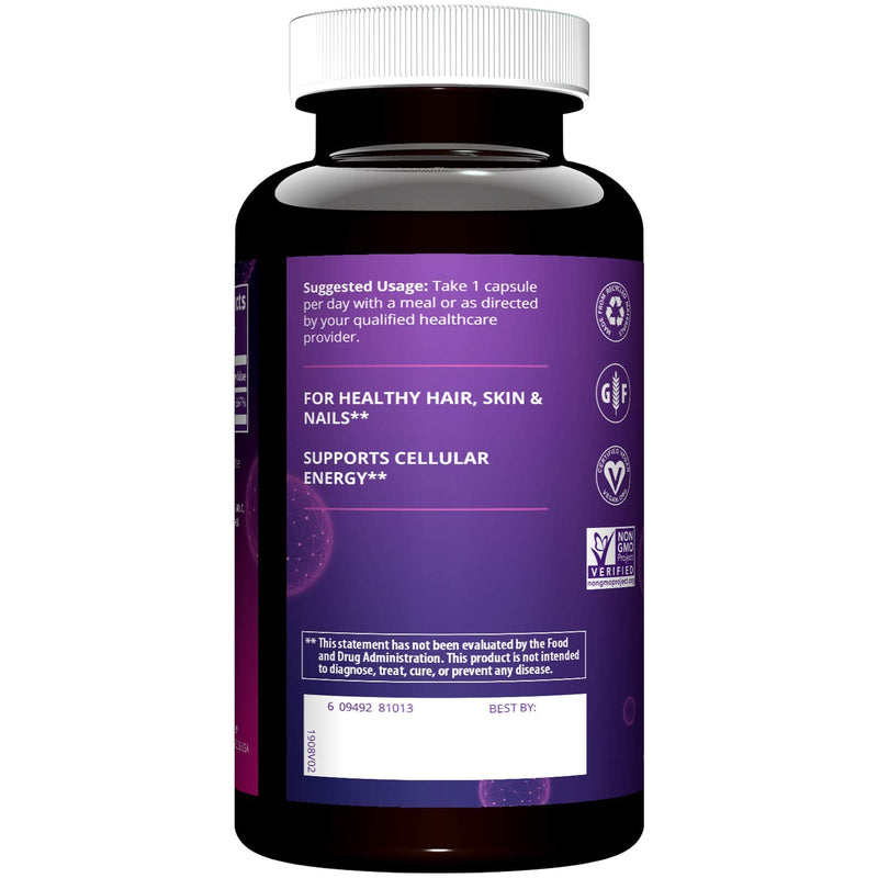 MRM Nutrition Biotin Capsules - for Womem & Men, 5000 mcg - 60 Servings | Supports Hair Growth, Healthy Skin & Nails, Vegan B7 Supplement for Cellular Energy, Keratin Strength & Nutrient Metabolism