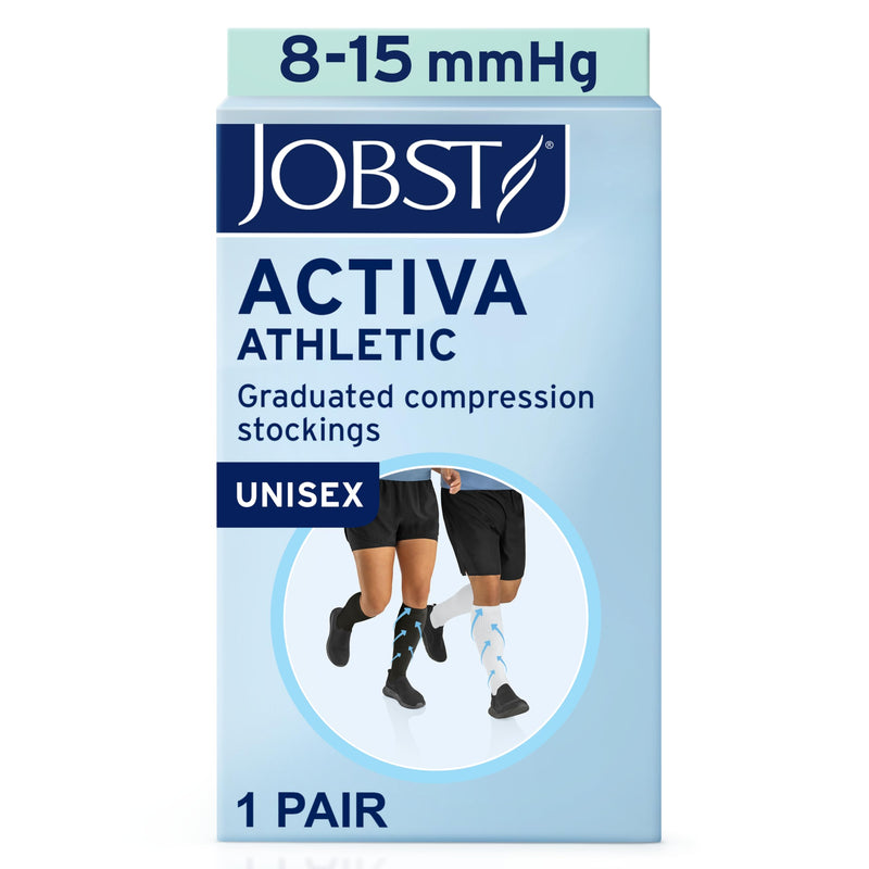 JOBST ACTIVA Athletic 8-15 mmHg Compression Socks Knee High, Closed Toe Black Large