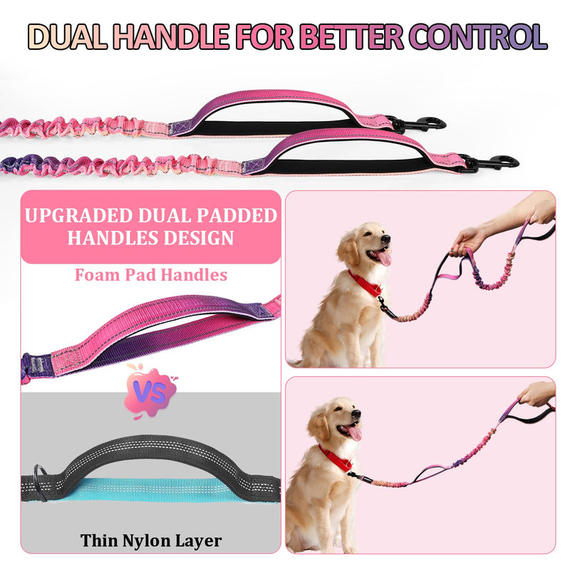 Philorn Hands Free Dog Leash for Dogs with Pouch, Adjustable Waist Leash for Medium Large Dogs Walking, Running, Jogging, Hiking, Dual Handles and Durable Bungee - BeesActive Australia