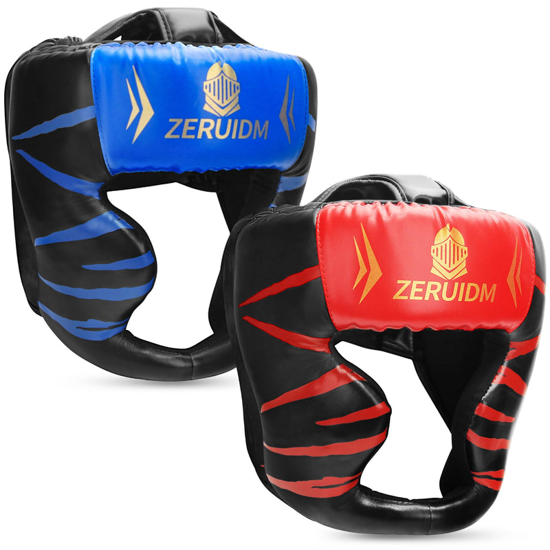 2 Pack Boxing Headgear for Adult Men Kids, Thickened Training Sparring Head Guard for MMA Kickboxing Muay Thai Equipment