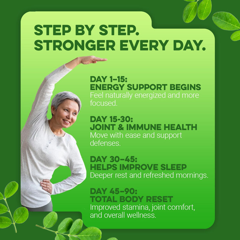 Moringa Capsules 800mg – Pure Moringa Powder Capsules Superfood for Energy, Immunity, Skin, Joint, Gut Health — Daily Nutrition & Wellness Supplement — Vegan, Non-GMO, USA Made (45-Day Supply)