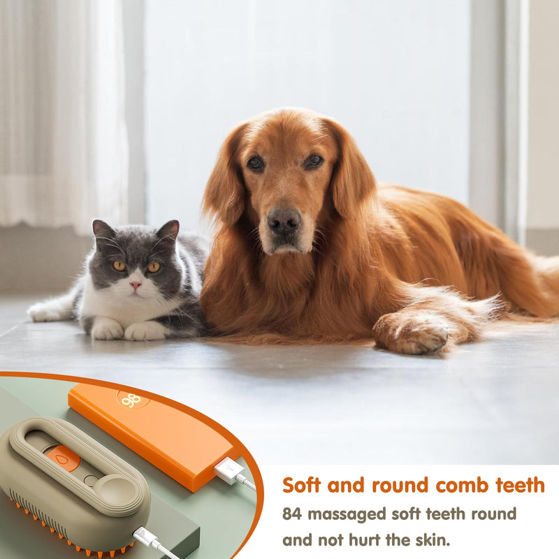 2 pieces cat steam brush, steam cat brush, steamy cat brush, cat brush with steam, cat steamy brush, grooming brush for cats, 3 in 1 steam brush for cats, dogs, rabbits and other pets - BeesActive Australia