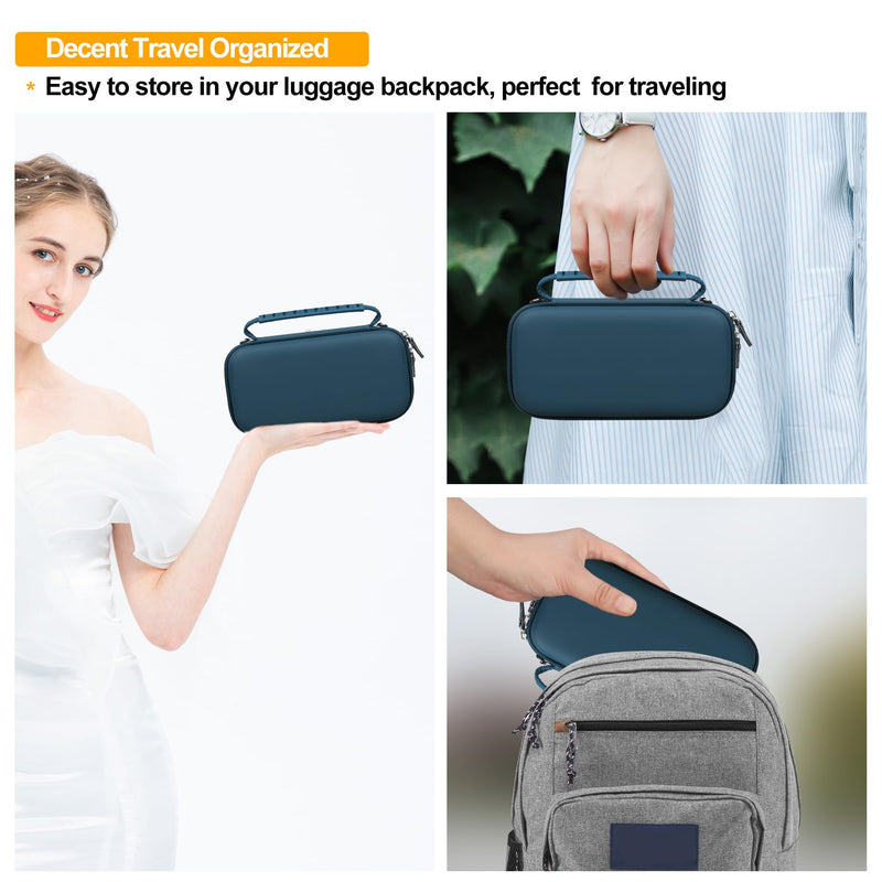 Elonbo Carrying Case for Portable Handheld Inhaler Nebulizer Machine for Adults and Kids, Asthma Inhaler Travel Case, Handheld Mesh Atomizer Machine Holder, Inhaler Spacer Bag, Dark Blue - BeesActive Australia