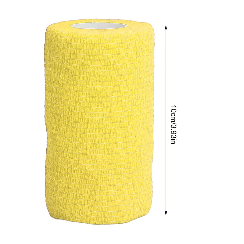 12Pcs Bandage Wrap Natural Latex Elastic Self Adhesive Wrap for Cows Dogs Horses 10cm(Yellow) - BeesActive Australia