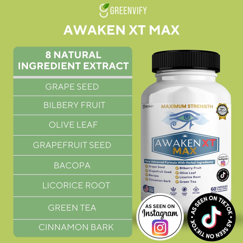 Awaken XT Max Nootropic Supplement, 60 Capsules, with Vitamins & Herbal Blend, 30 Day Supply (1) 1