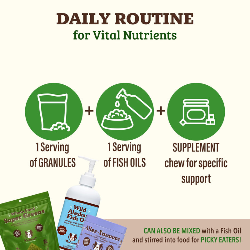 Natural Dog Company Dog Food Topper, Super Greens Dog Multivitamin Powder, Dog Vitamins and Supplements, Boost Immunity & Digestion, Dog Wellness Granules, Nutrient-Rich Food Topper for Dogs, 8 oz Super Greens Multivitamin - PawsPlanet Australia