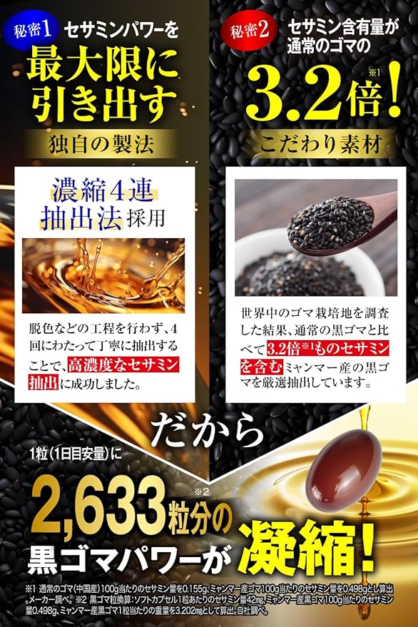 Sesamin GOLD (1 tablet a day for 30 days) Black sesamin, maca, zinc, α-lipoic acid, oysters, garlic, carefully selected ingredients Highly concentrated sesamin supplement Made in Japan Herb Health Honpo - BeesActive Australia